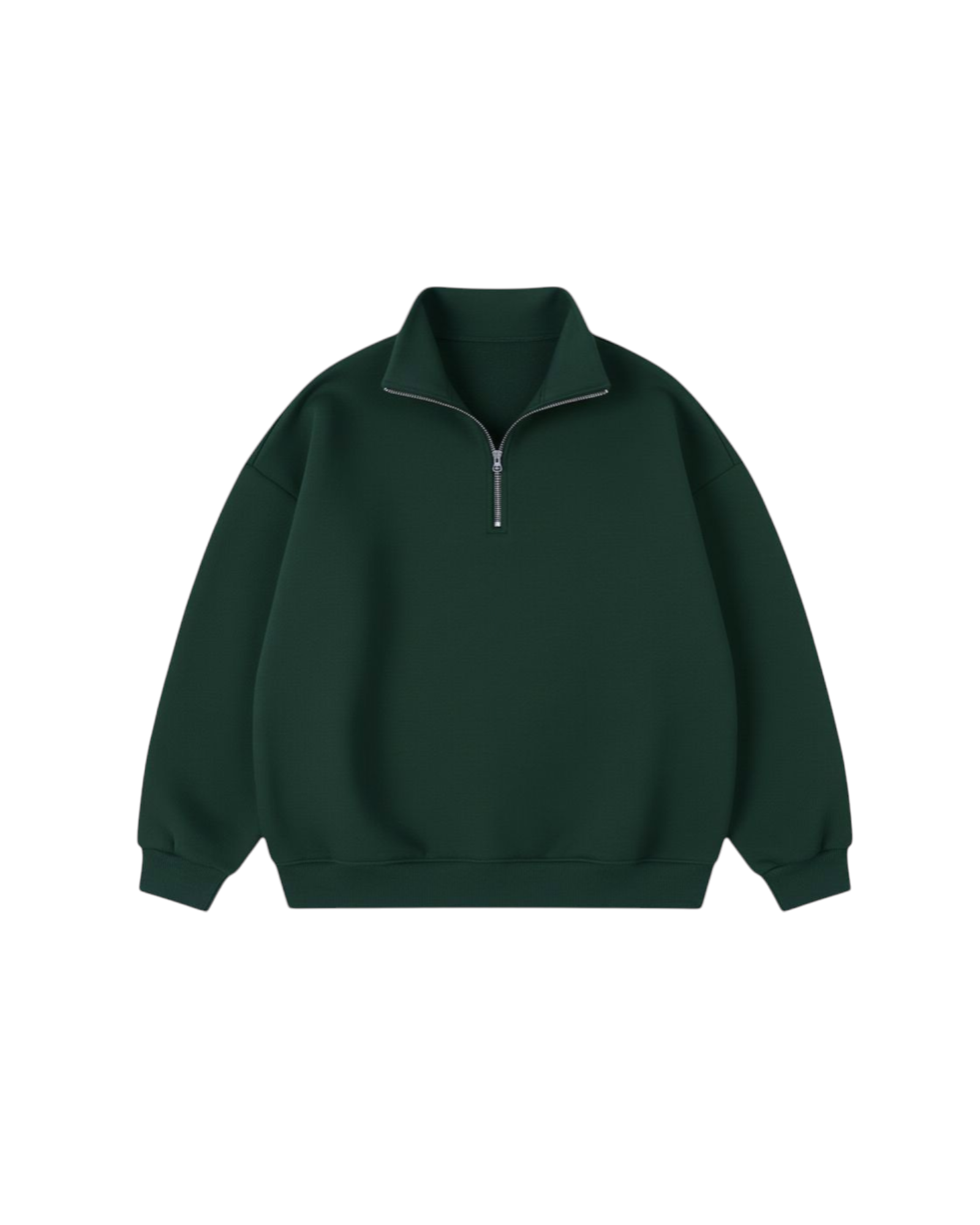 Forest green puffed quarter zip