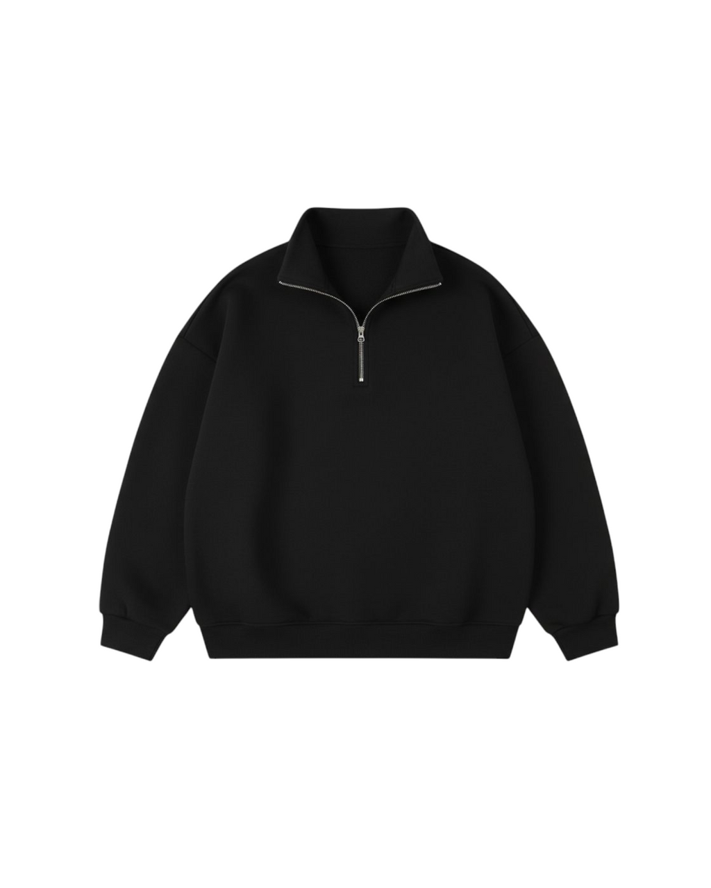 Black puffed quarter zip