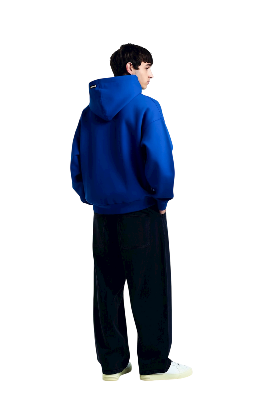 Blue puffed signature hoodie