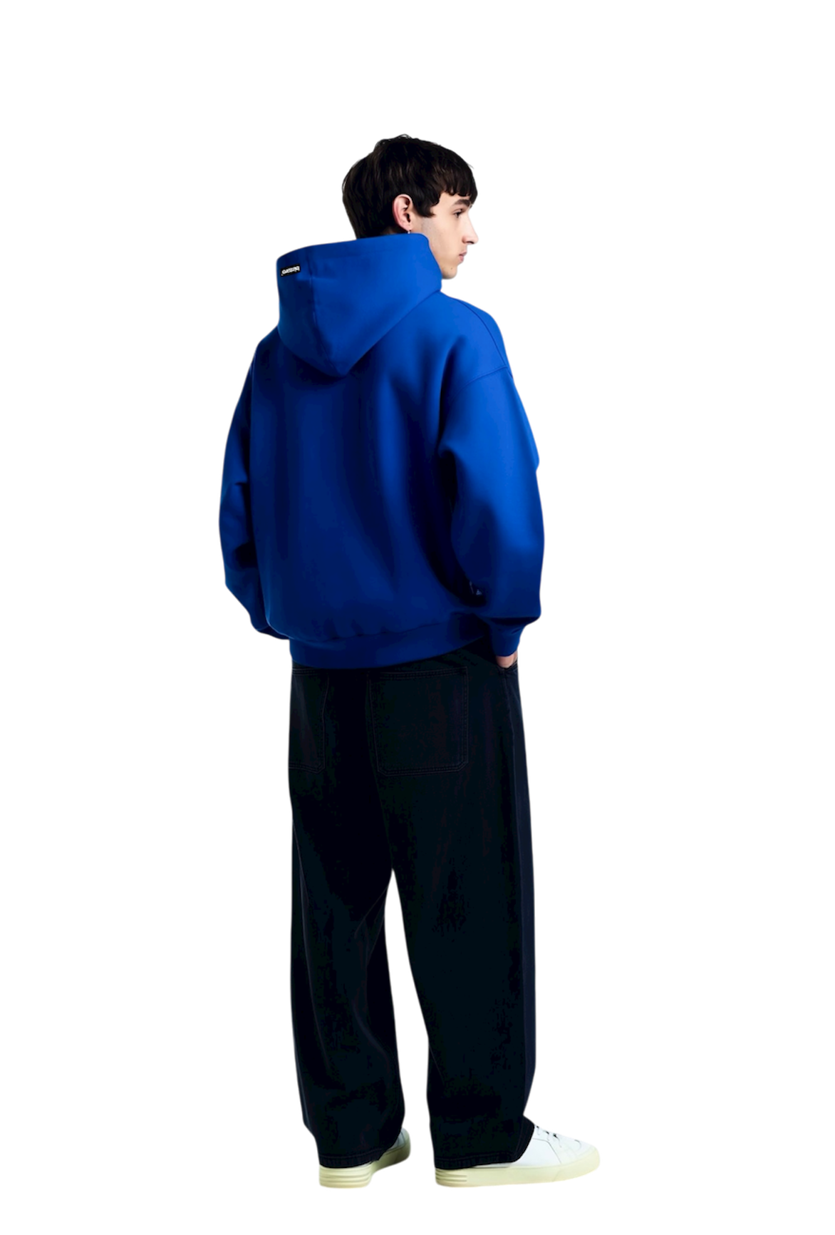 Blue puffed signature hoodie