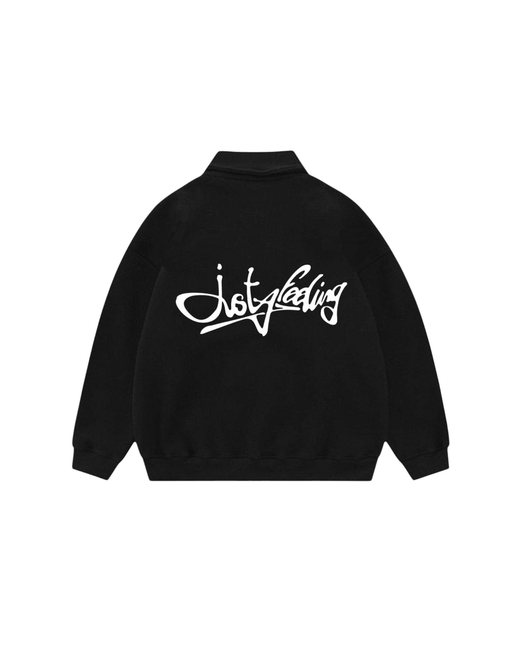 Black puffed quarter zip