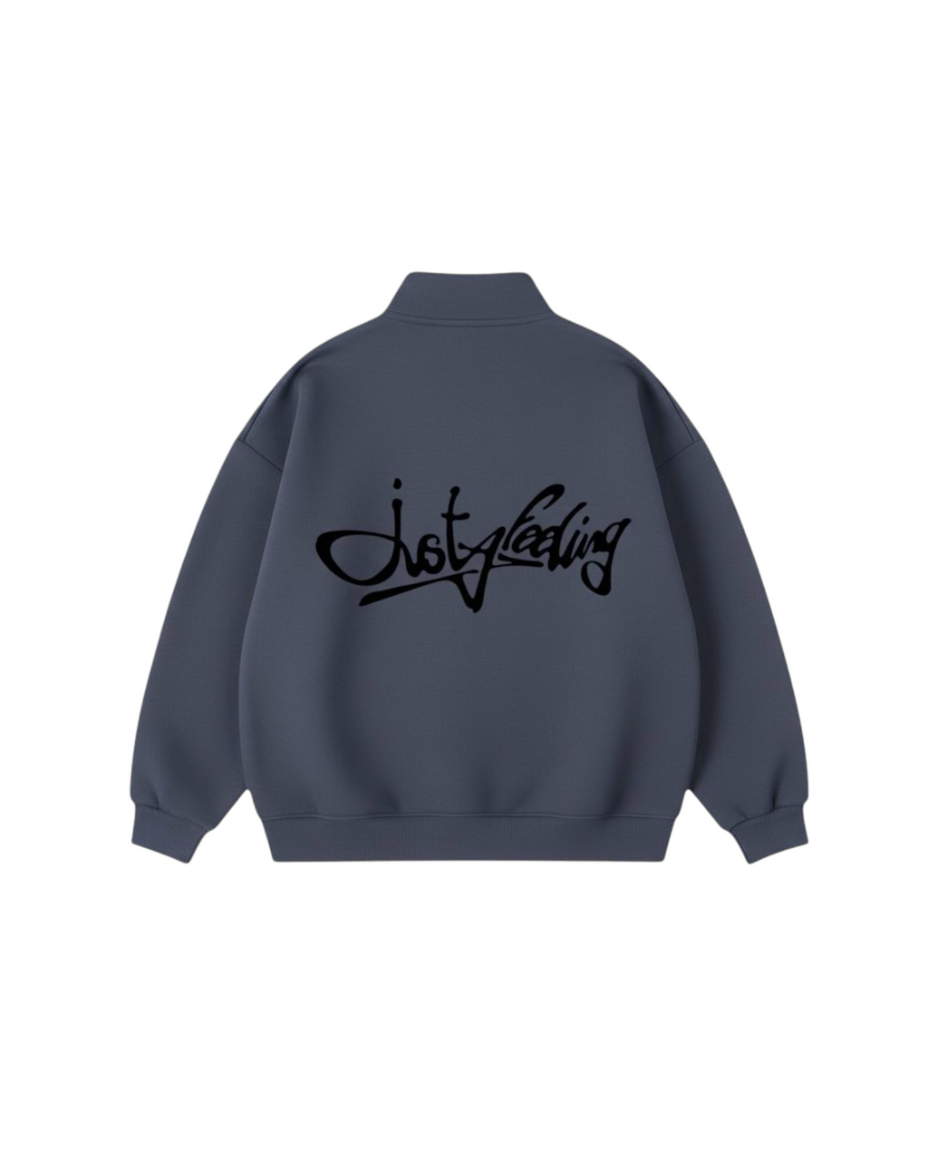 Charcoal puffed quarter zip